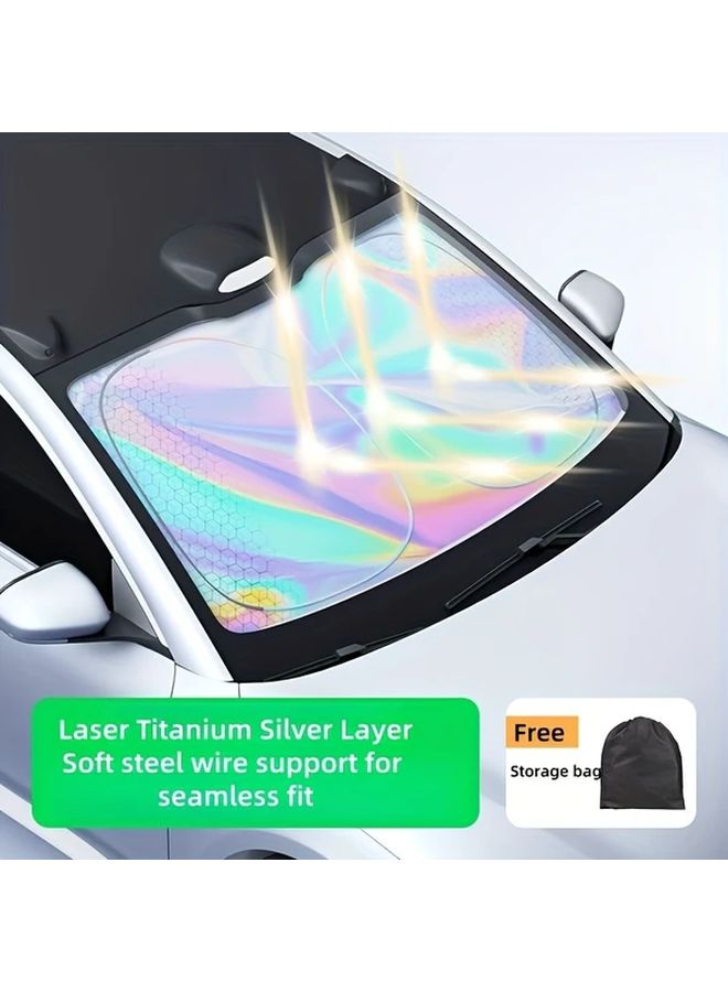 Universal Fit Titanium Alloy Car Sunshade 4 Layer UV Protection Heat Insulation 1pc - Image 1
